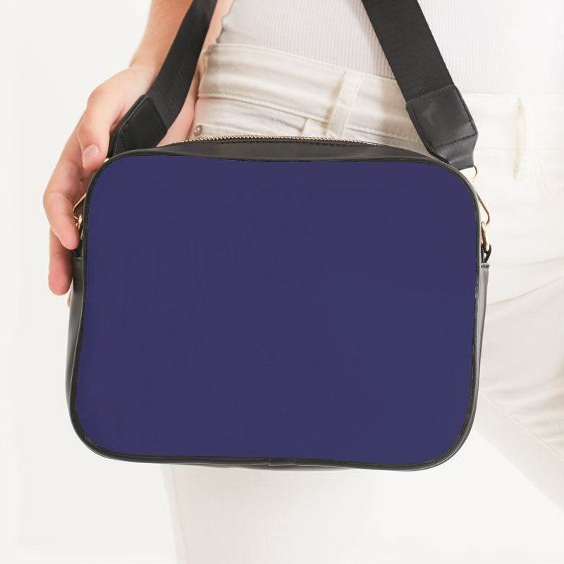 Medium-Dark Muted Indigo Crossbody Bag (PUI2-MU-MD) - Woman Front CloseUp