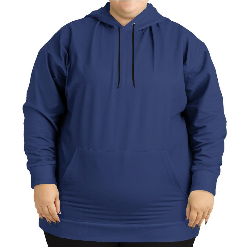 Medium-Dark Muted Indigo Hoodie PLUS (I-MU-MD) - Woman Front PLUS