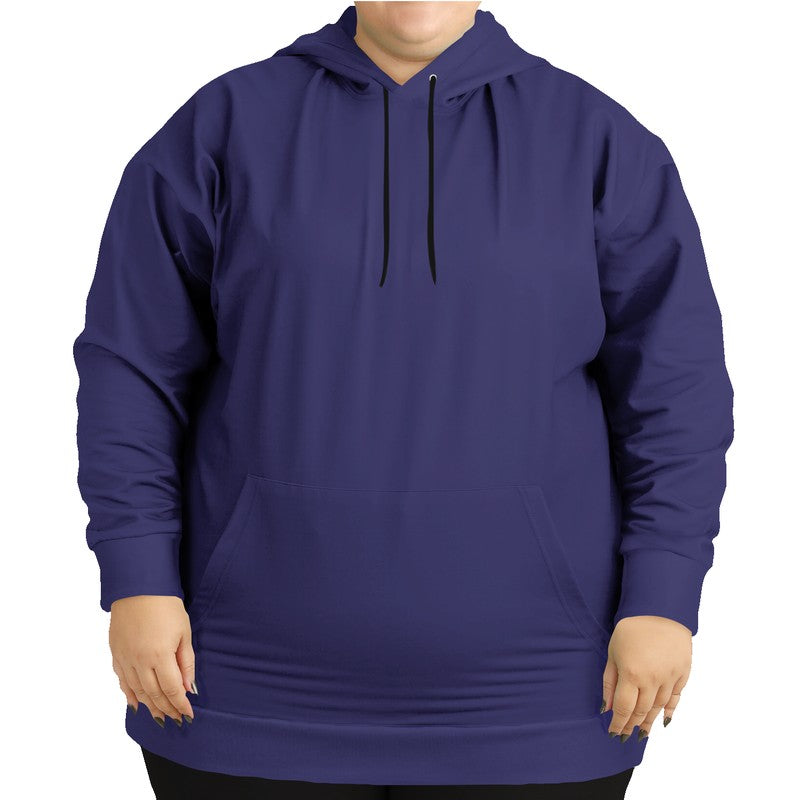 Medium-Dark Muted Indigo Hoodie PLUS (PUI2-MU-MD) - Woman Front PLUS