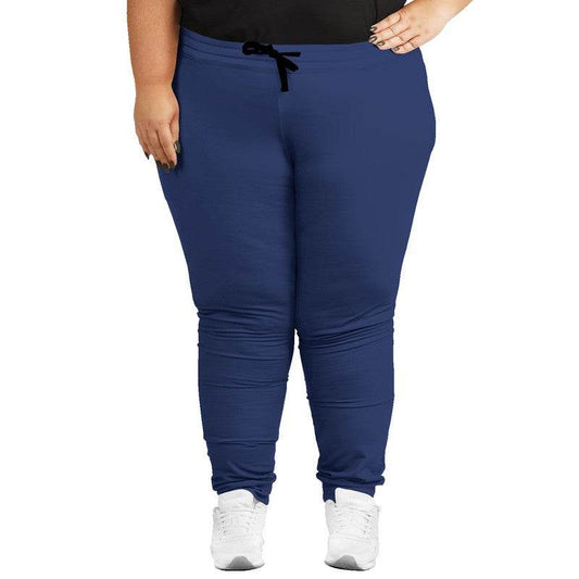 Medium-Dark Muted Indigo Joggers PLUS (I-MU-MD) - Woman Front PLUS