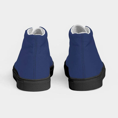 Medium-Dark Muted Indigo Women's High-Top Canvas Sneakers (I-MU-MD) - Back