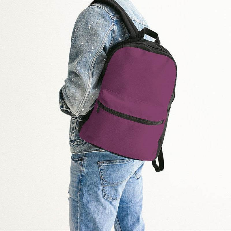 Medium-Dark Muted Magenta Canvas Backpack (PIM2-MU-MD) - Man Back CloseUp