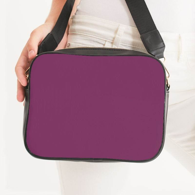 Medium-Dark Muted Magenta Crossbody Bag (PIM2-MU-MD) - Woman Front CloseUp