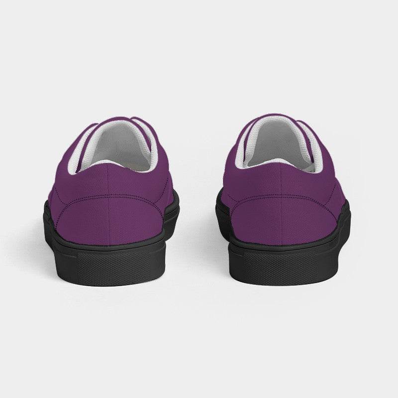 Medium-Dark Muted Magenta Men's Canvas Sneakers (M-MU-MD) - Back