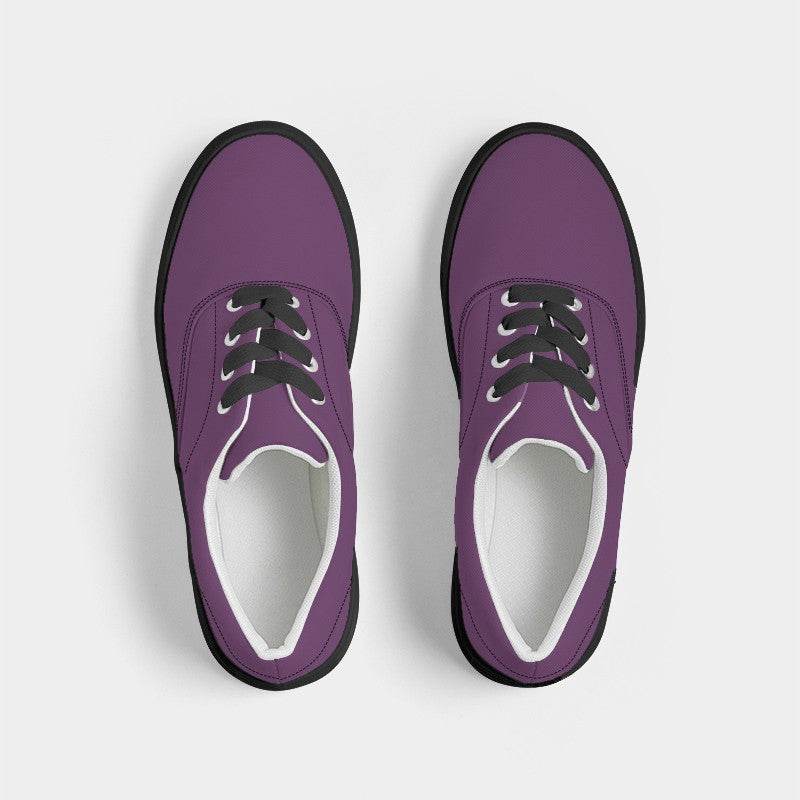 Medium-Dark Muted Magenta Men's Canvas Sneakers (M-MU-MD) - Top