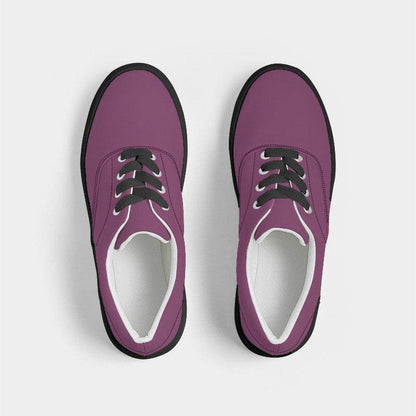 Medium-Dark Muted Magenta Men's Canvas Sneakers (PIM2-MU-MD) - Top