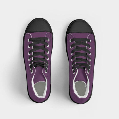 Medium-Dark Muted Magenta Men's High-Top Canvas Sneakers (M-MU-MD) - Top