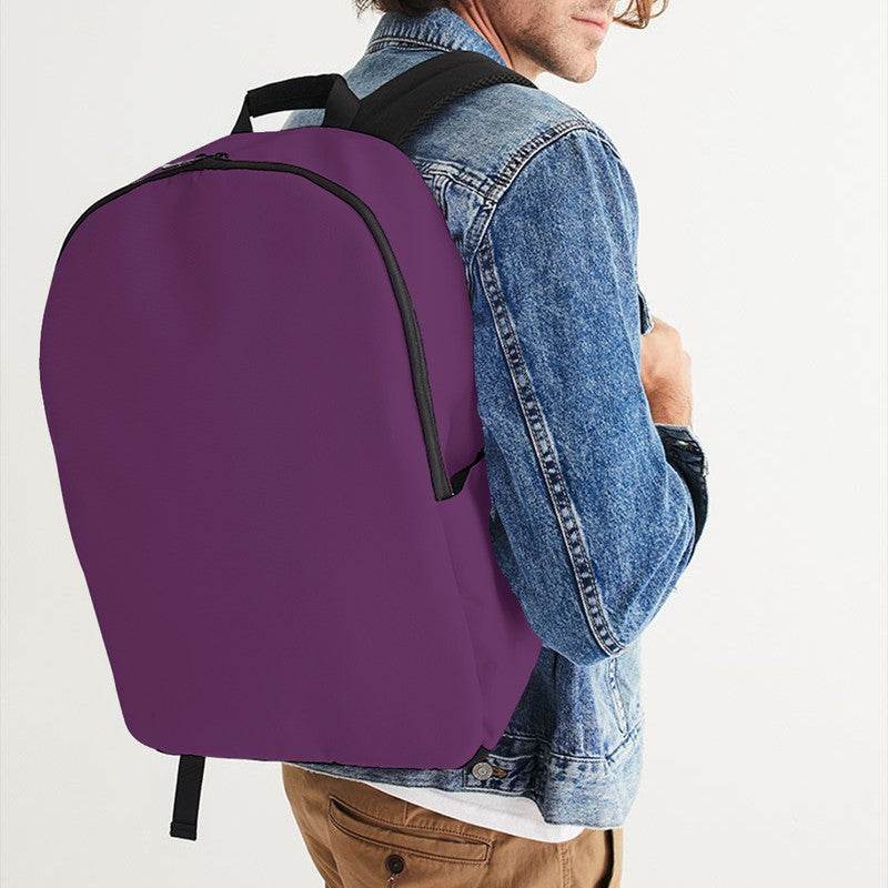 Medium-Dark Muted Magenta Waterproof Backpack (M-MU-MD) - Man CloseUp
