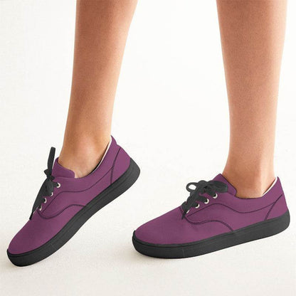 Medium-Dark Muted Magenta Women's Canvas Sneakers (PIM2-MU-MD) - Woman CloseUp
