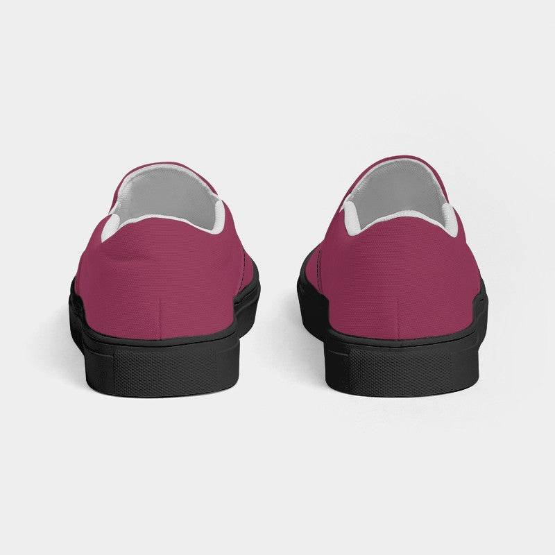 Medium-Dark Muted Pink Men's Slip-On Canvas Sneakers (PI-MU-MD) - Back