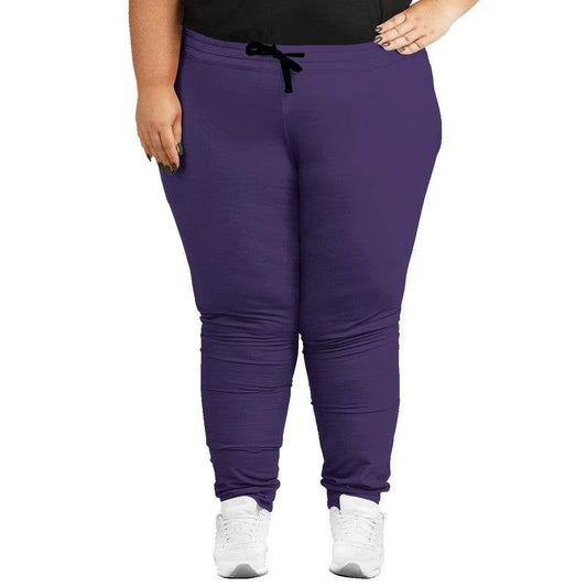 Medium-Dark Muted Purple Joggers PLUS (PU-MU-MD) - Woman Front PLUS