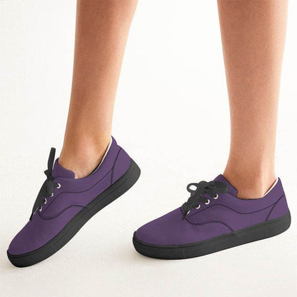 Medium-Dark Muted Purple Women's Canvas Sneakers (MPU2-MU-MD) - Woman CloseUp