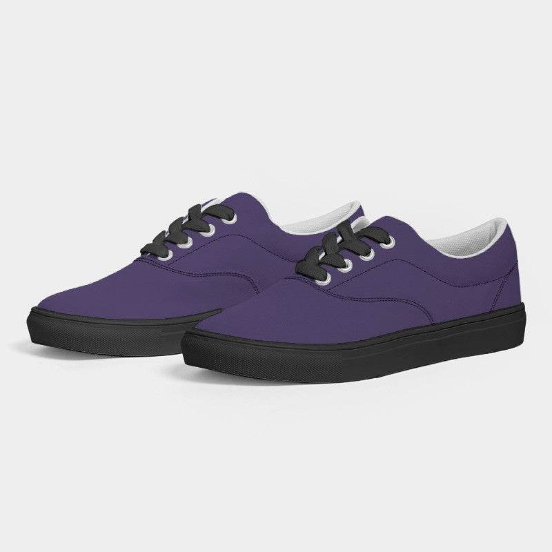 Medium-Dark Muted Purple Women's Canvas Sneakers (PU-MU-MD) - Side 3