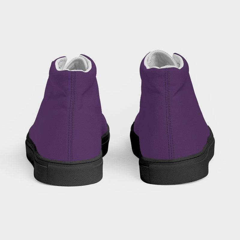 Medium-Dark Muted Purple Women's High-Top Canvas Sneakers (MPU2-MU-MD) - Back