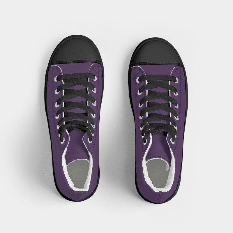 Medium-Dark Muted Purple Women's High-Top Canvas Sneakers (MPU2-MU-MD) - Top
