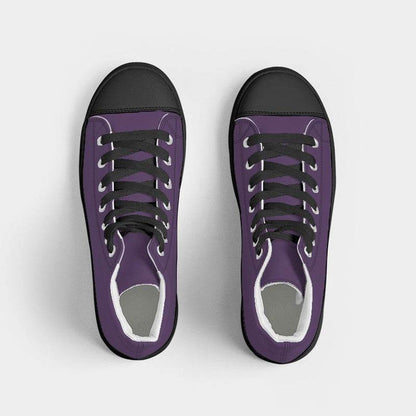 Medium-Dark Muted Purple Women's High-Top Canvas Sneakers (MPU2-MU-MD) - Top