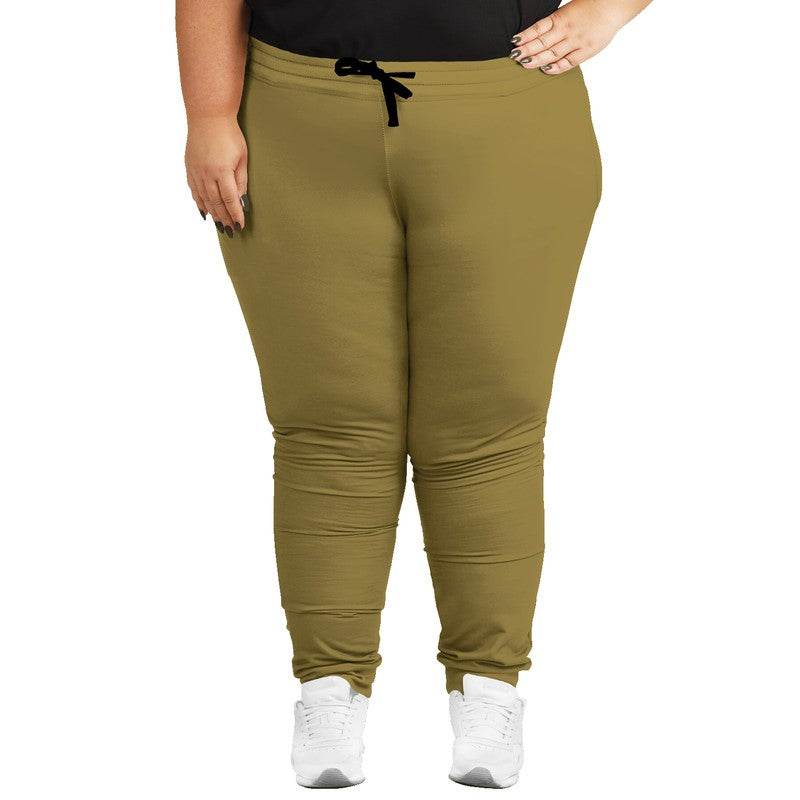 Medium-Dark Muted Yellow Joggers PLUS (Y-MU-MD) - Woman Front PLUS