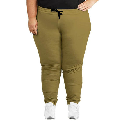 Medium-Dark Muted Yellow Joggers PLUS (Y-MU-MD) - Woman Front PLUS
