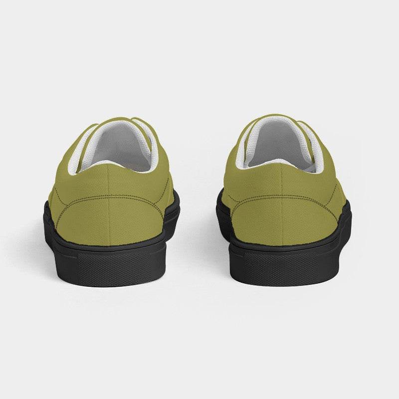 Medium-Dark Muted Yellow Men's Canvas Sneakers (LY2-MU-MD) - Back
