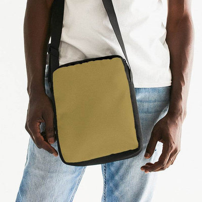Medium-Dark Muted Yellow Messenger Pouch (Y-MU-MD) - Man Front CloseUp