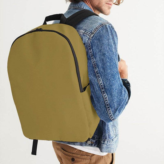 Medium-Dark Muted Yellow Waterproof Backpack (Y-MU-MD) - Man CloseUp