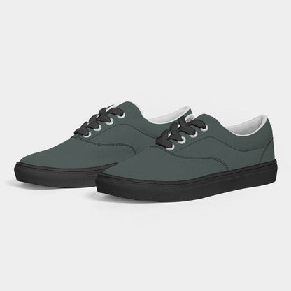 Medium-Dark Neutral Blue-Green Men's Canvas Sneakers (BG-NE-MD) - Side 3