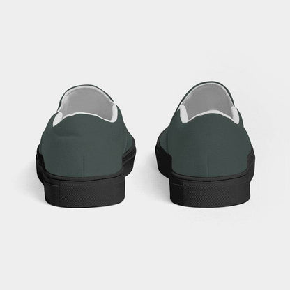 Medium-Dark Neutral Blue-Green Men's Slip-On Canvas Sneakers (BG-NE-MD) - Back