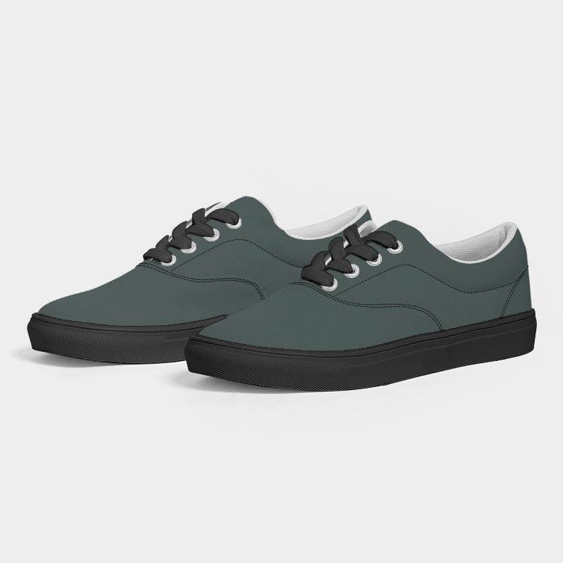 Medium-Dark Neutral Blue-Green Women's Canvas Sneakers (CBG2-NE-MD) - Side 3