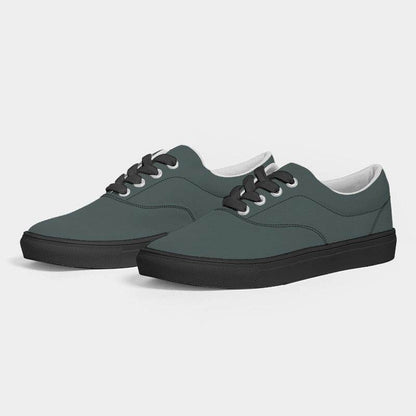 Medium-Dark Neutral Blue-Green Women's Canvas Sneakers (CBG2-NE-MD) - Side 3