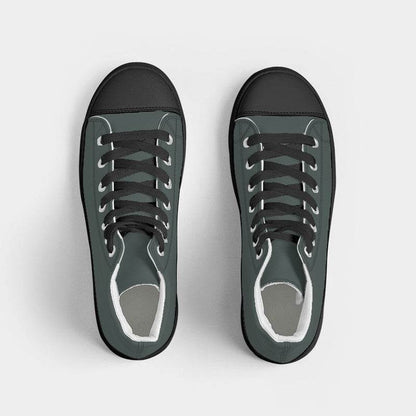 Medium-Dark Neutral Blue-Green Women's High-Top Canvas Sneakers (BG-NE-MD) - Top