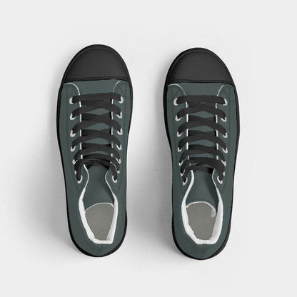 Medium-Dark Neutral Blue-Green Women's High-Top Canvas Sneakers (CBG2-NE-MD) - Top