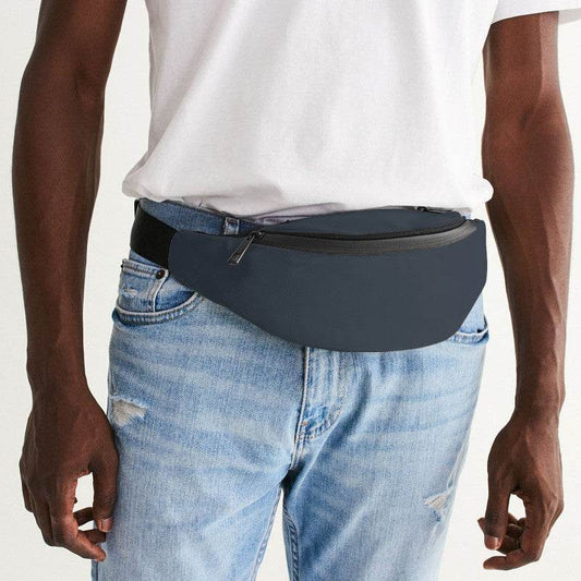Medium-Dark Neutral Blue Belt Bag (IB2-NE-MD) - Man Front CloseUp