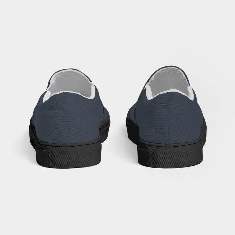 Medium-Dark Neutral Blue Women's Slip-On Canvas Sneakers (IB2-NE-MD) - Back