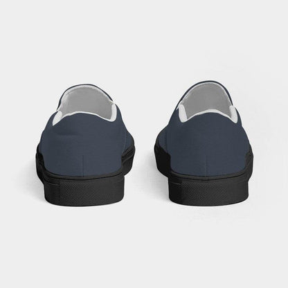 Medium-Dark Neutral Blue Women's Slip-On Canvas Sneakers (IB2-NE-MD) - Back