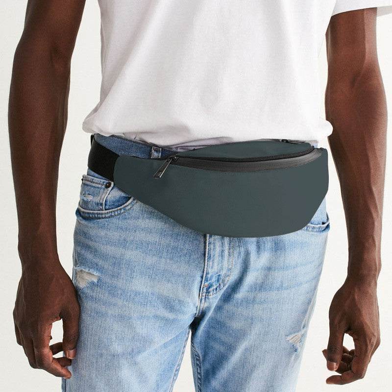 Medium-Dark Neutral Cyan Belt Bag (C-NE-MD) - Man Front CloseUp