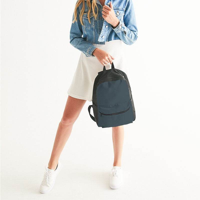 Medium-Dark Neutral Cyan Canvas Backpack (BC2-NE-MD) - Woman