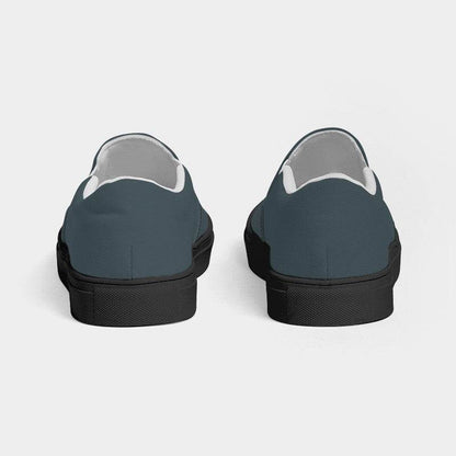 Medium-Dark Neutral Cyan Men's Slip-On Canvas Sneakers (BC2-NE-MD) - Back