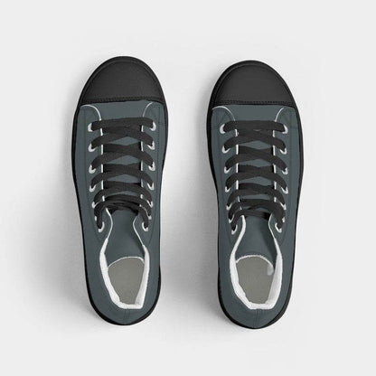 Medium-Dark Neutral Cyan Women's High-Top Canvas Sneakers (C-NE-MD) - Top