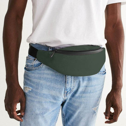 Medium-Dark Neutral Green Belt Bag (G-NE-MD) - Man Front CloseUp