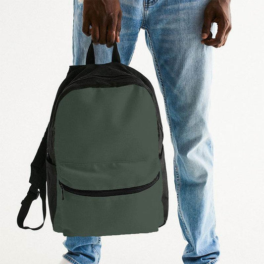 Medium-Dark Neutral Green Canvas Backpack (G-NE-MD) - Man Holding