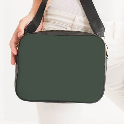 Medium-Dark Neutral Green Crossbody Bag (G-NE-MD) - Woman Front CloseUp