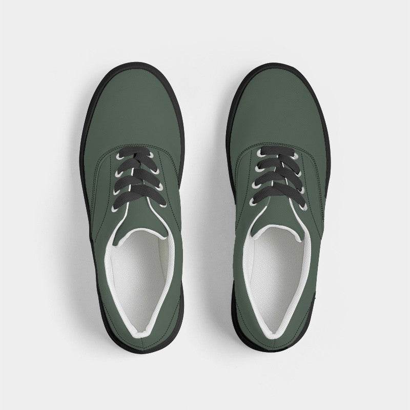 Medium-Dark Neutral Green Men's Canvas Sneakers (G-NE-MD) - Top