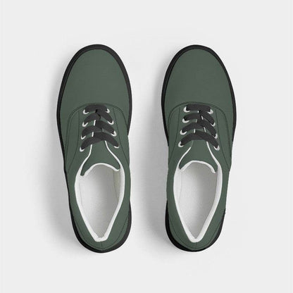 Medium-Dark Neutral Green Men's Canvas Sneakers (G-NE-MD) - Top
