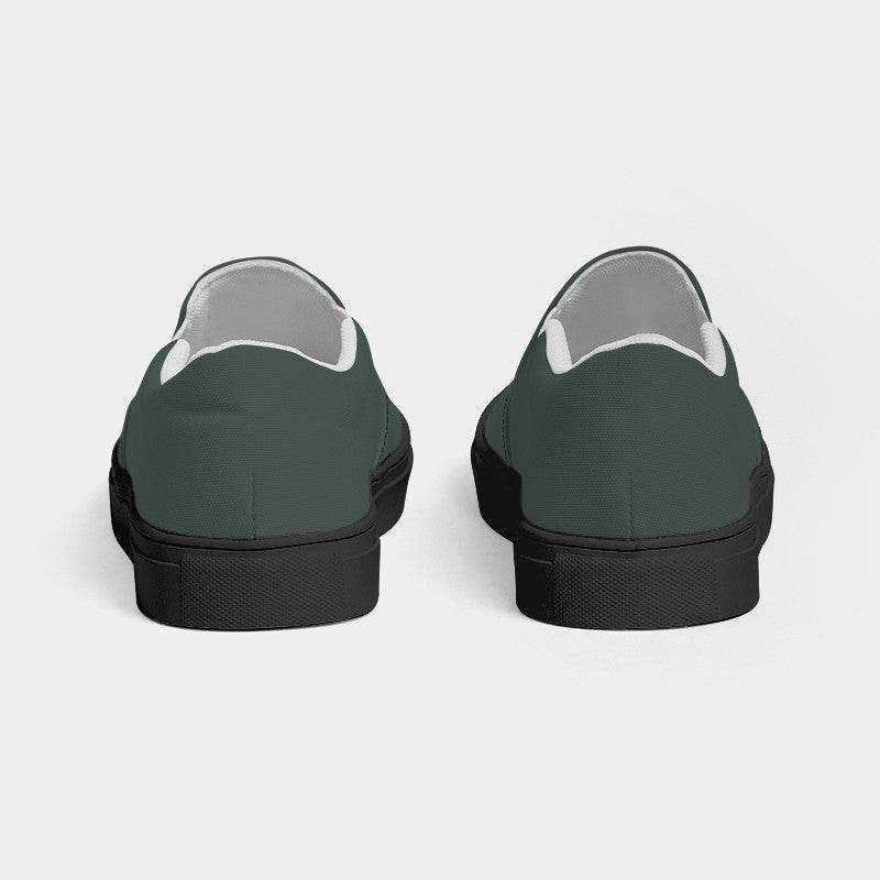 Medium-Dark Neutral Green Men's Slip-On Canvas Sneakers (BGG2-NE-MD) - Back