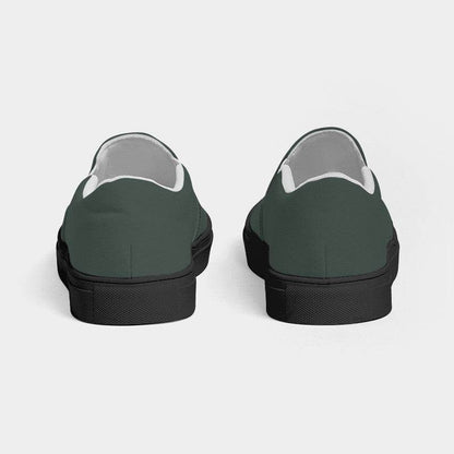 Medium-Dark Neutral Green Men's Slip-On Canvas Sneakers (BGG2-NE-MD) - Back