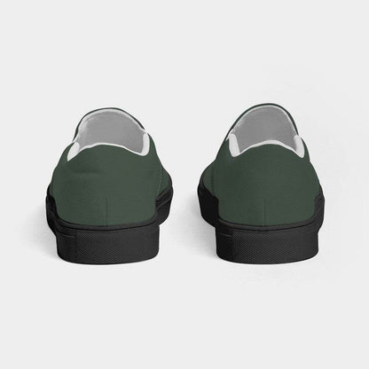 Medium-Dark Neutral Green Men's Slip-On Canvas Sneakers (G-NE-MD) - Back