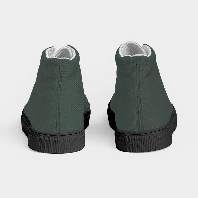 Medium-Dark Neutral Green Women's High-Top Canvas Sneakers (BGG2-NE-MD) - Back