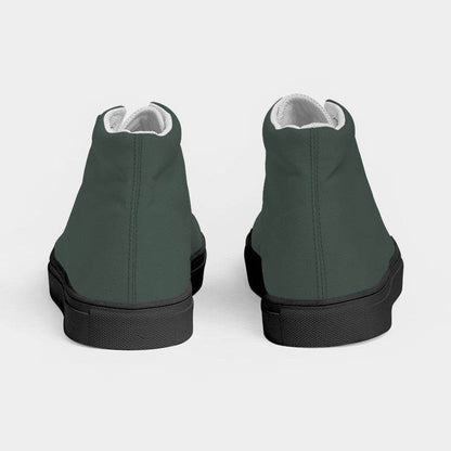 Medium-Dark Neutral Green Women's High-Top Canvas Sneakers (BGG2-NE-MD) - Back