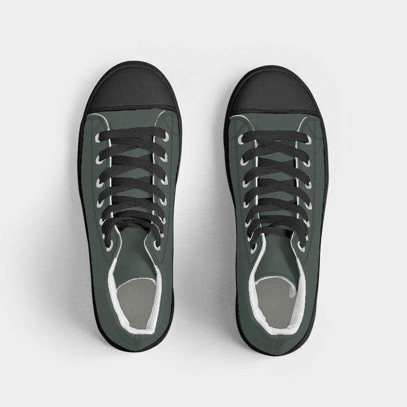 Medium-Dark Neutral Green Women's High-Top Canvas Sneakers (BGG2-NE-MD) - Top