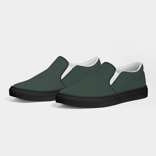Medium-Dark Neutral Green Women's Slip-On Canvas Sneakers (BGG2-NE-MD) - Side 3